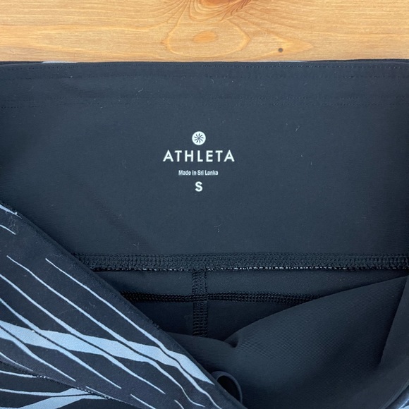 Athleta Black & Grey Stripes Leggings Size S - Picture 5 of 14
